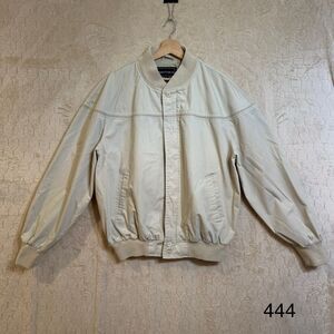Vintage Peter England Beige Bomber Jacket Pockets XL Full Zip Button Please Read